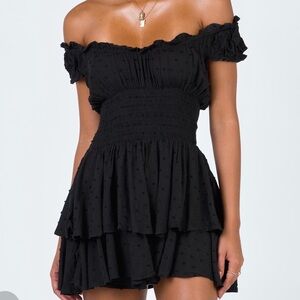 Princess Polly Black Ruffled Romper Jumpsuit